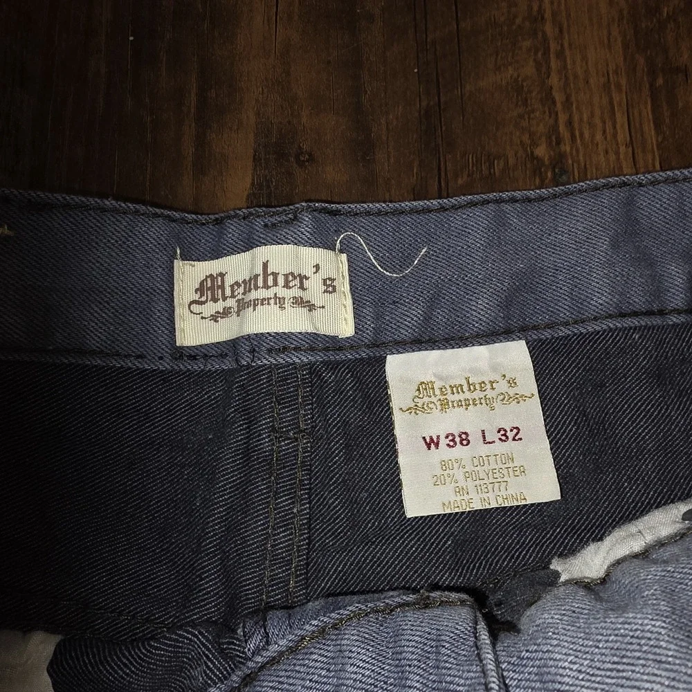 Jeans Member's Property Men's Blue Straight Leg Denim Pants Size 38x32